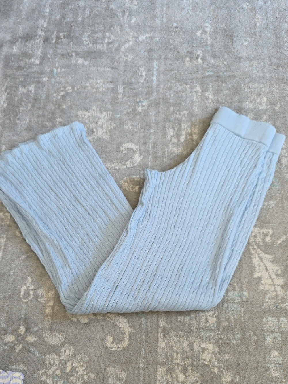 H&M Girls Light Blue Ribbed Leggings Size 10